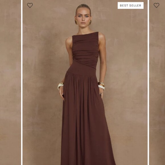 Runaway The Label - Nalla Maxi Dress Brown - Large - New with Tags - Picture 1 of 2